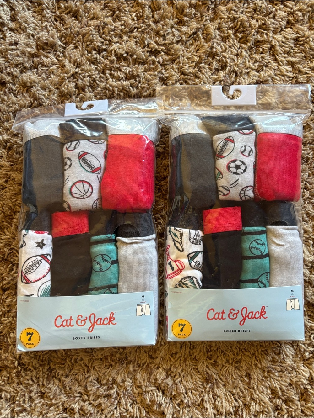 Cat & Jack Boys Underwear Boxers Sz M - 14 pairs Sports Solid Print